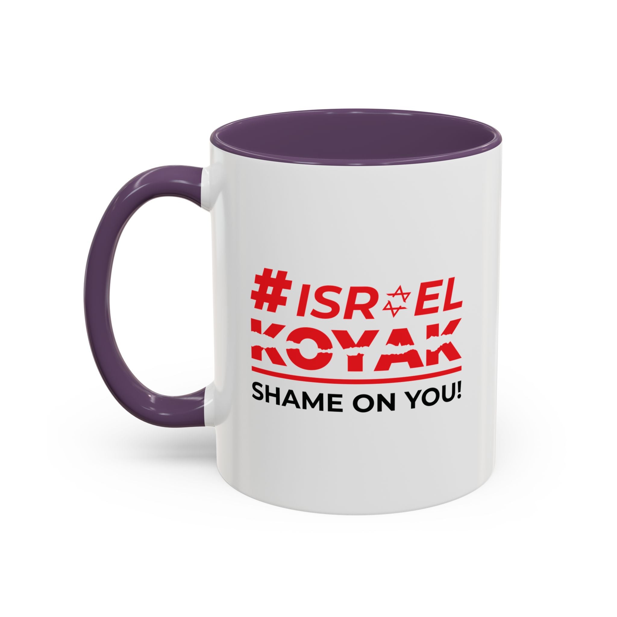 #ISRAELKOYAK Accent Coffee Mug - 11oz / Purple