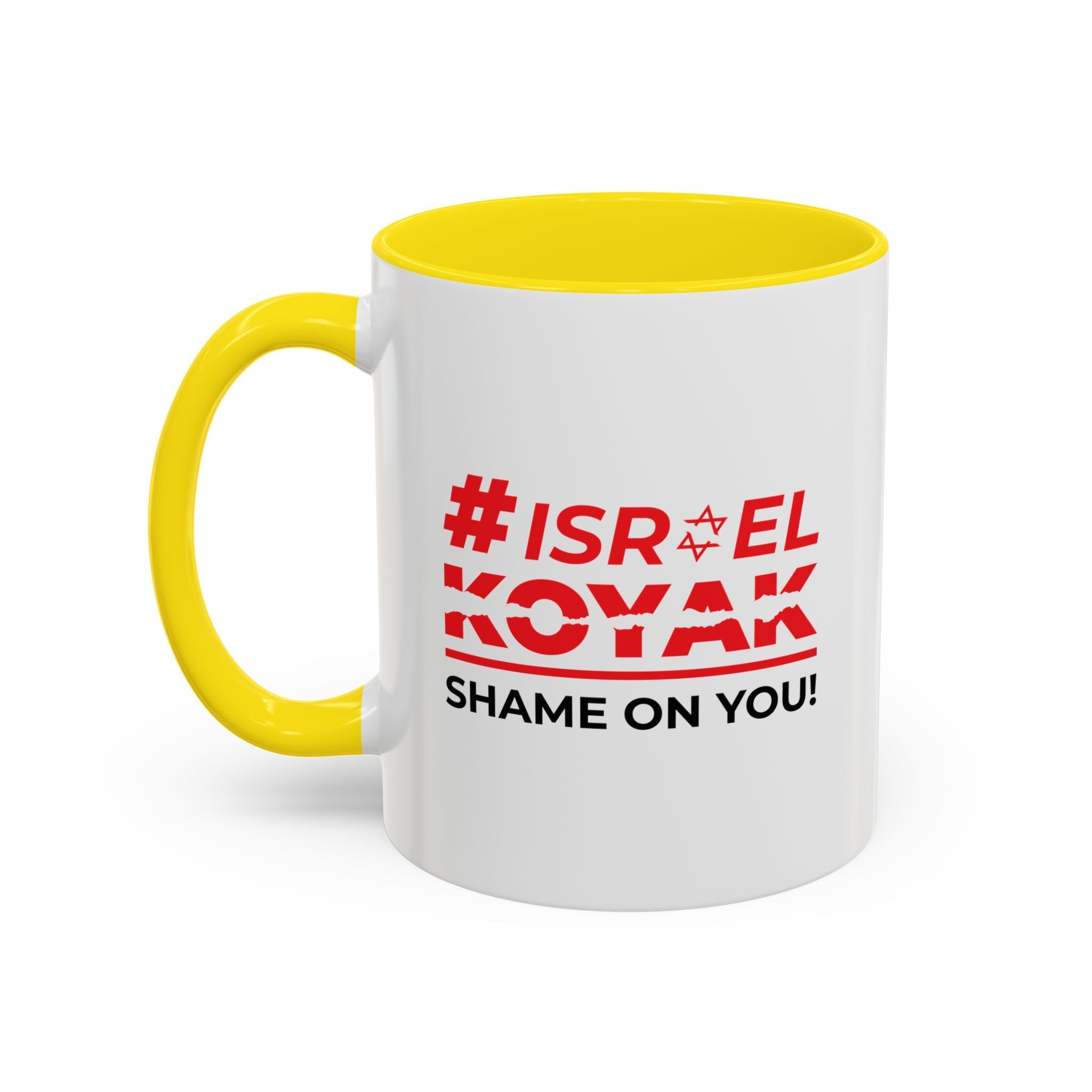 #ISRAELKOYAK Accent Coffee Mug - 11oz / Yellow