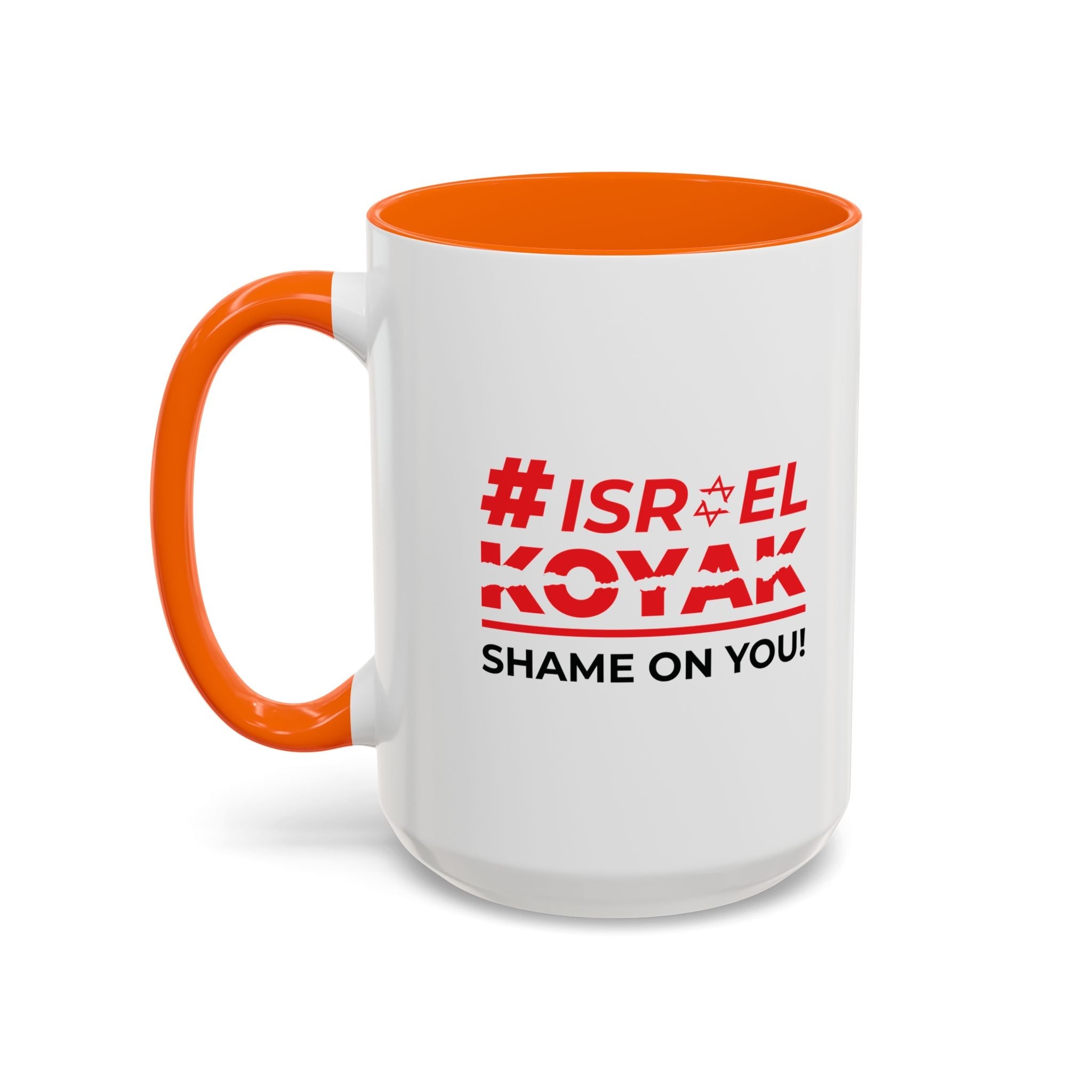 #ISRAELKOYAK Accent Coffee Mug - 15oz / Orange