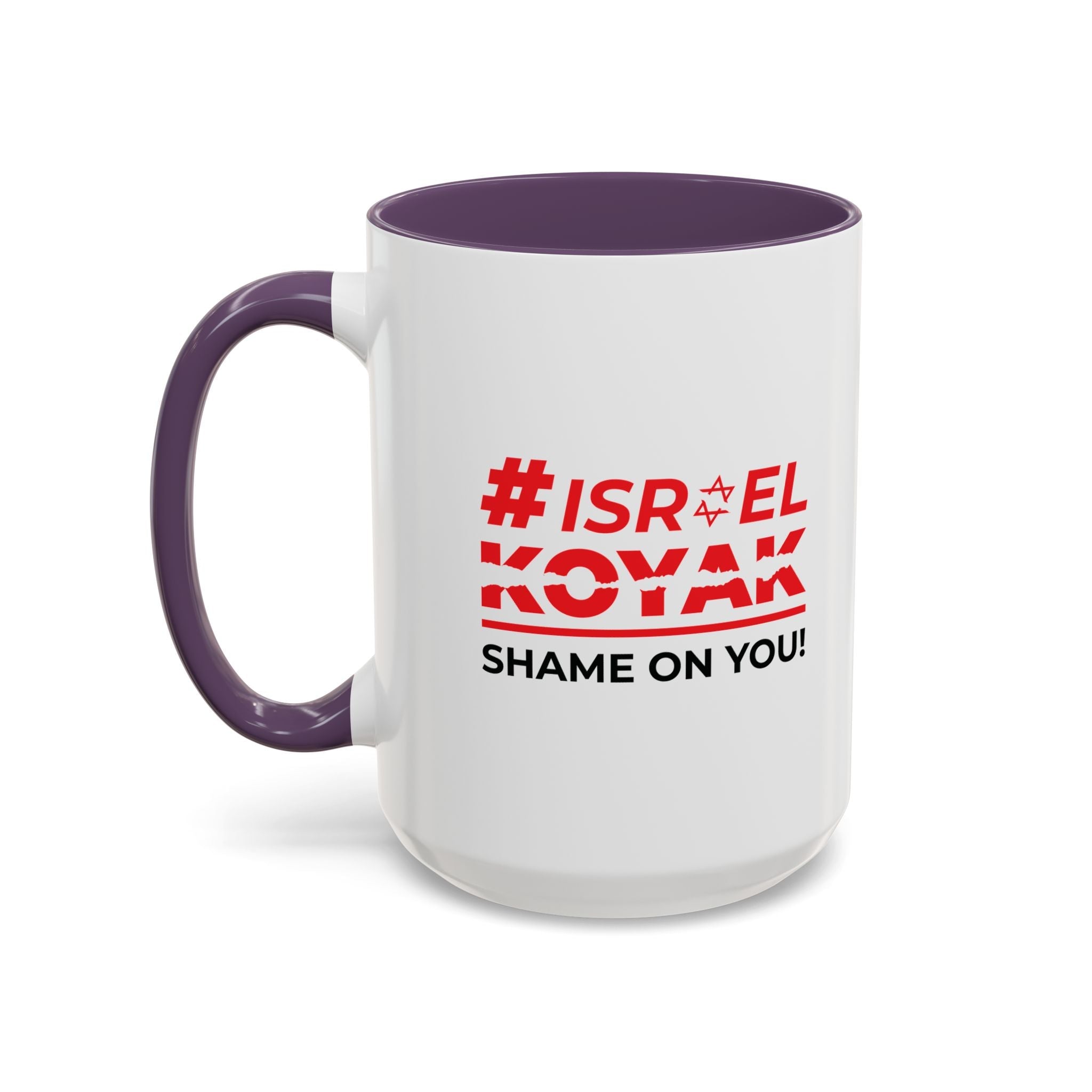 #ISRAELKOYAK Accent Coffee Mug - 15oz / Purple