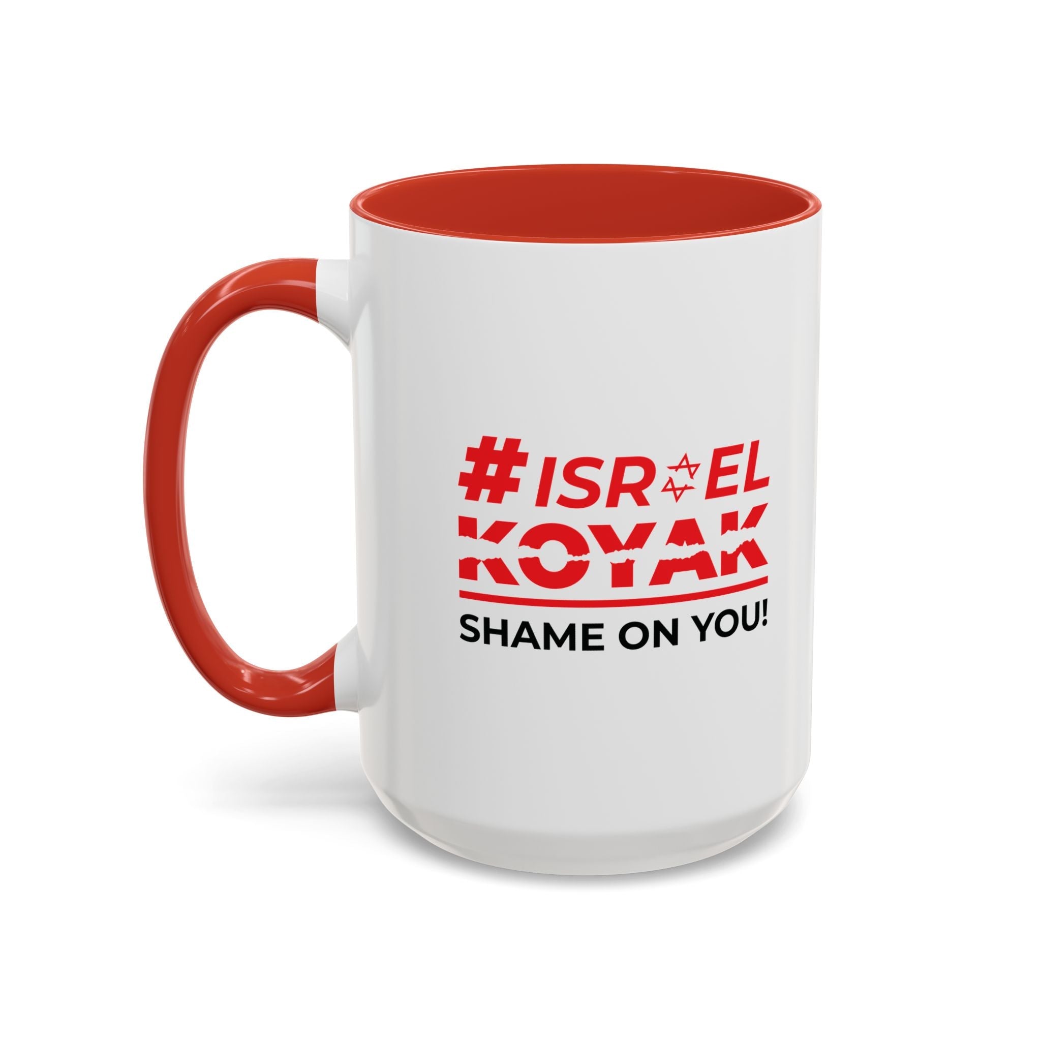 #ISRAELKOYAK Accent Coffee Mug - 15oz / Red