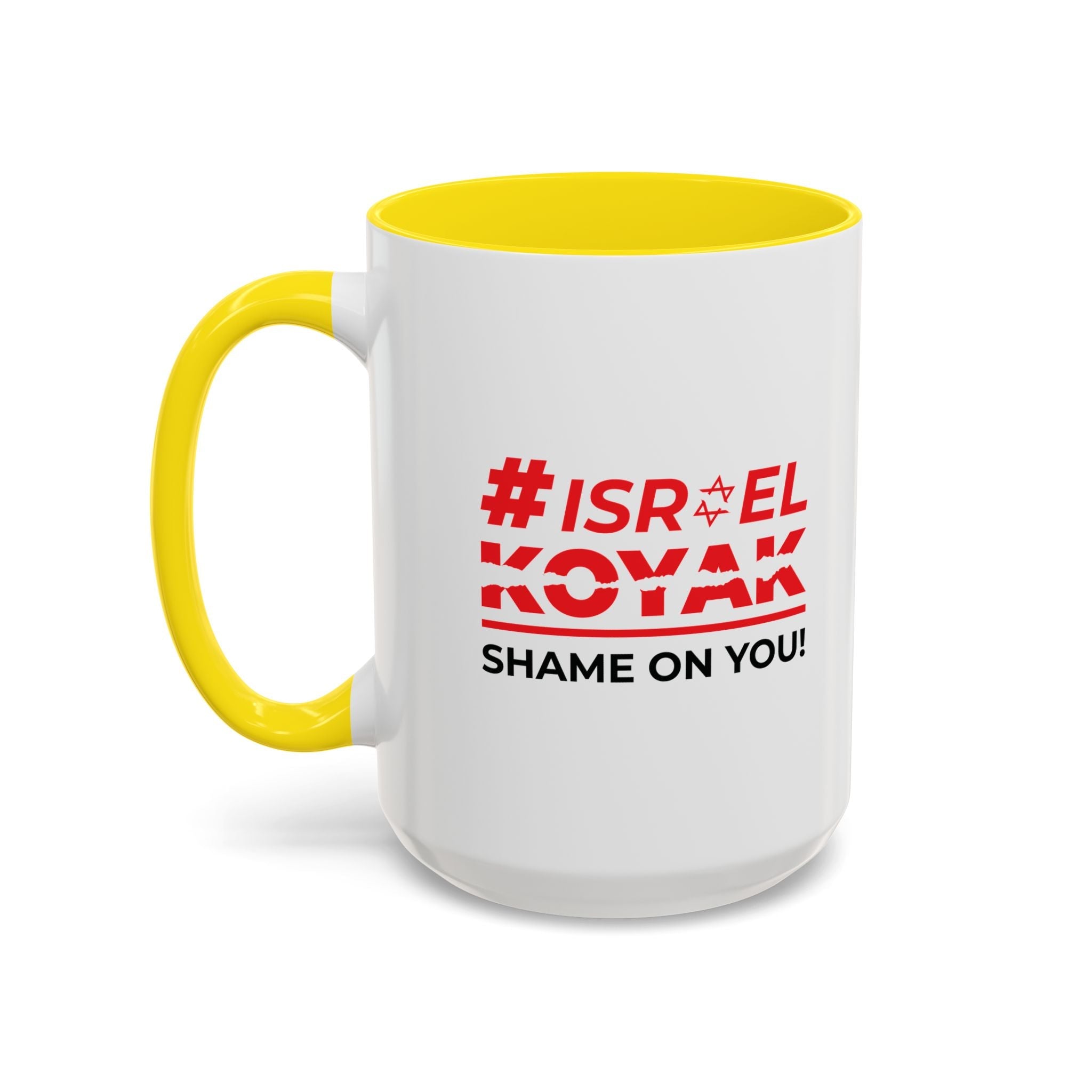 #ISRAELKOYAK Accent Coffee Mug - 15oz / Yellow