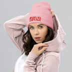#ISRAELKOYAK Embroidered Cuffed Beanie - Baby Pink - Hats