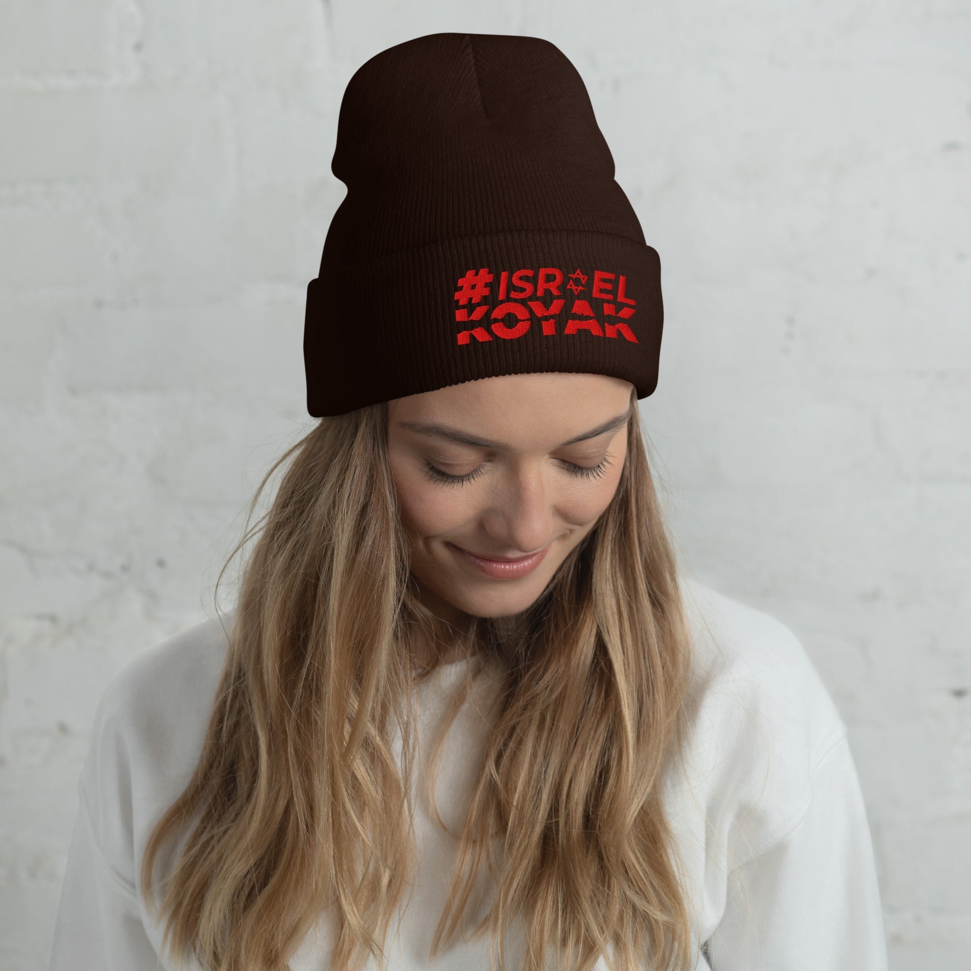#ISRAELKOYAK Embroidered Cuffed Beanie - Hats