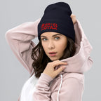 #ISRAELKOYAK Embroidered Cuffed Beanie - Navy - Hats