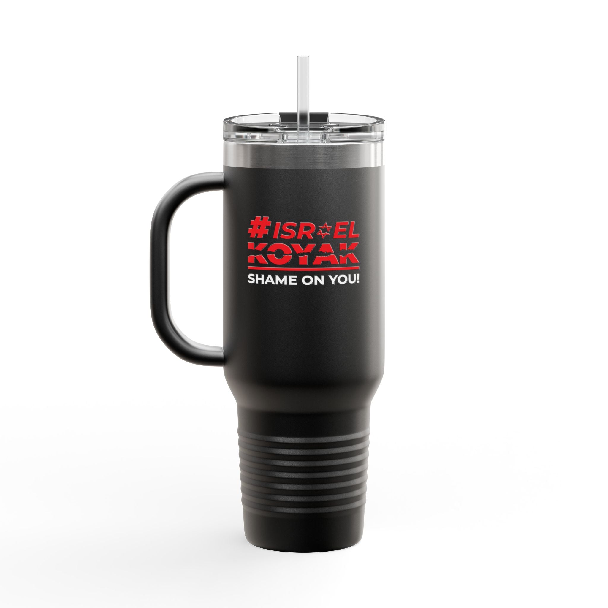 #ISRAELKOYAK Insulated Travel Mug - 40oz - Black