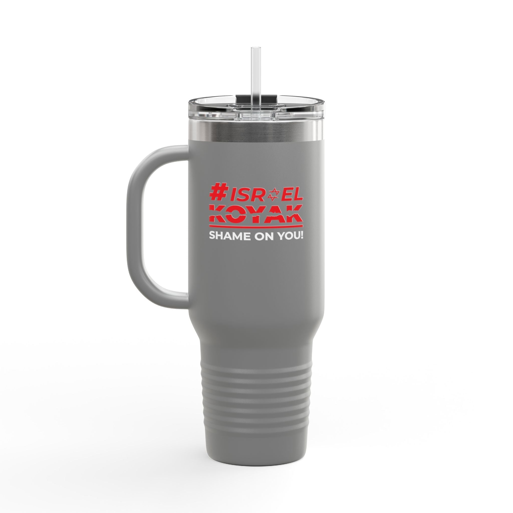 #ISRAELKOYAK Insulated Travel Mug - 40oz - Dark Gray