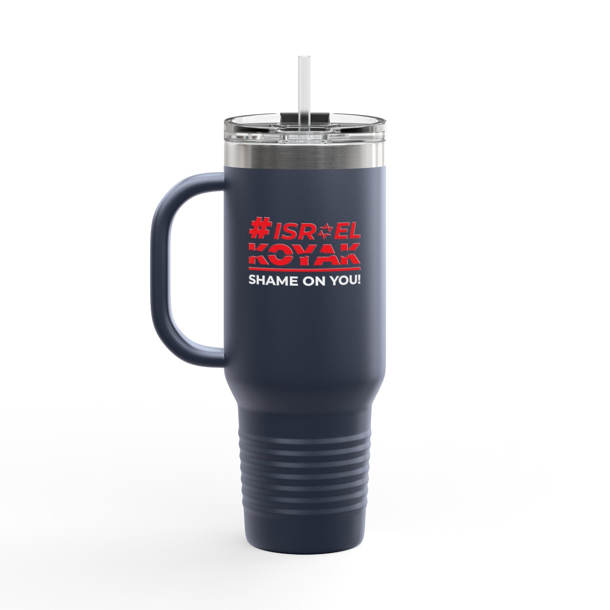 #ISRAELKOYAK Insulated Travel Mug - 40oz - Navy Blue