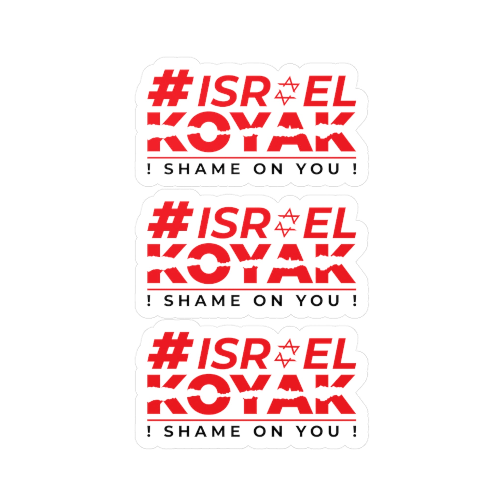 #ISRAELKOYAK Vinyl Sticker - 3’’ x 4’’ / Kiss-Cut / Satin - Paper products