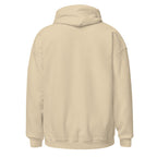 back view of a sand colored hoodie