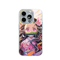Phone case with anime Kimetsu No Yaiba Demon Slayer Nezuko Kamado character design on a white background