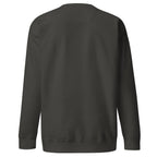back side view of a vintage black sweatshirt on a white background