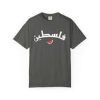 Palestine Arabic Varsity Unisex T-Shirt - Pepper / S