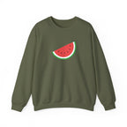 Palestine Freedom Melon Crewneck Sweatshirt - S / Military Green