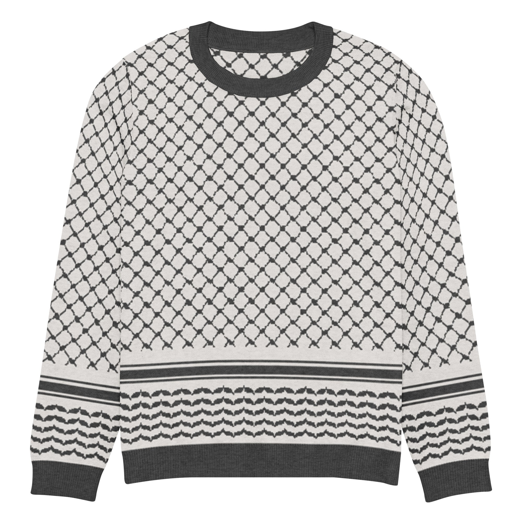 Palestine Keffiyeh Classic Fit Knitted Crew Neck Sweater - 2XS - Knitwear