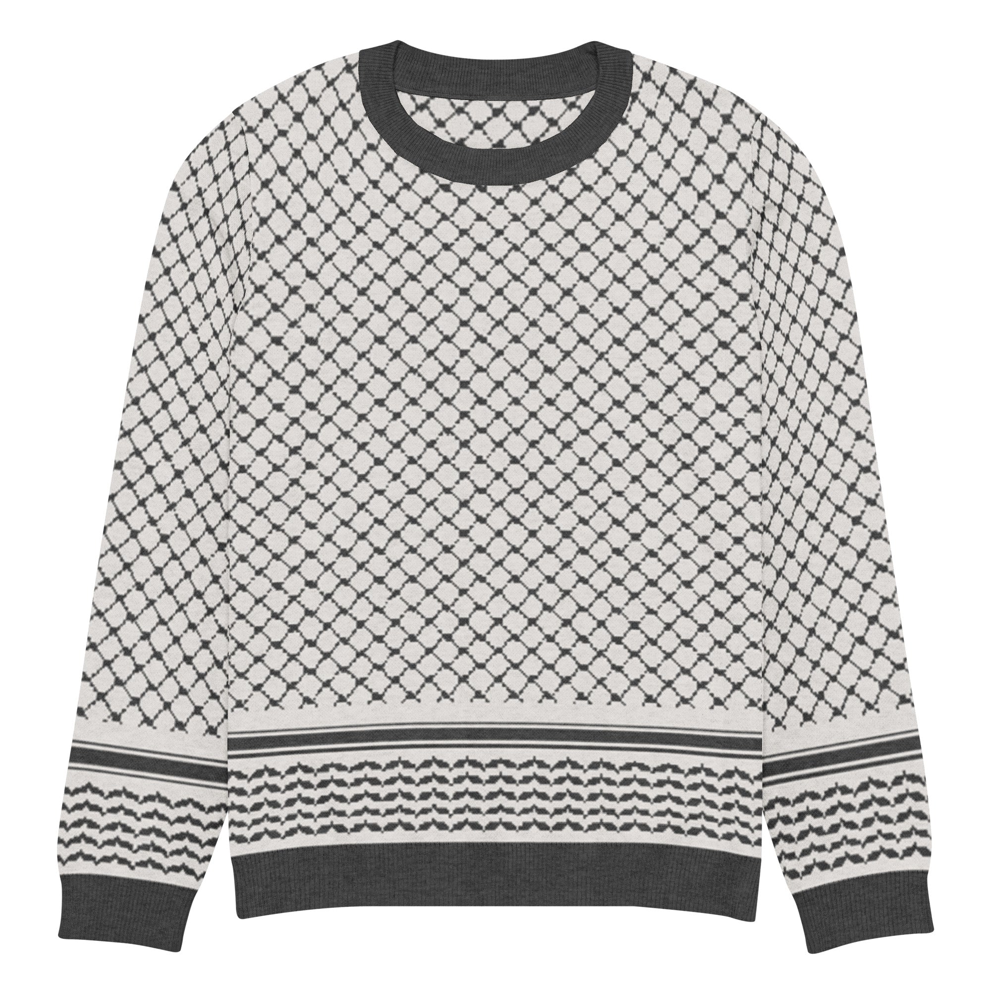 Palestine Keffiyeh Classic Fit Knitted Crew Neck Sweater - 3XS - Knitwear
