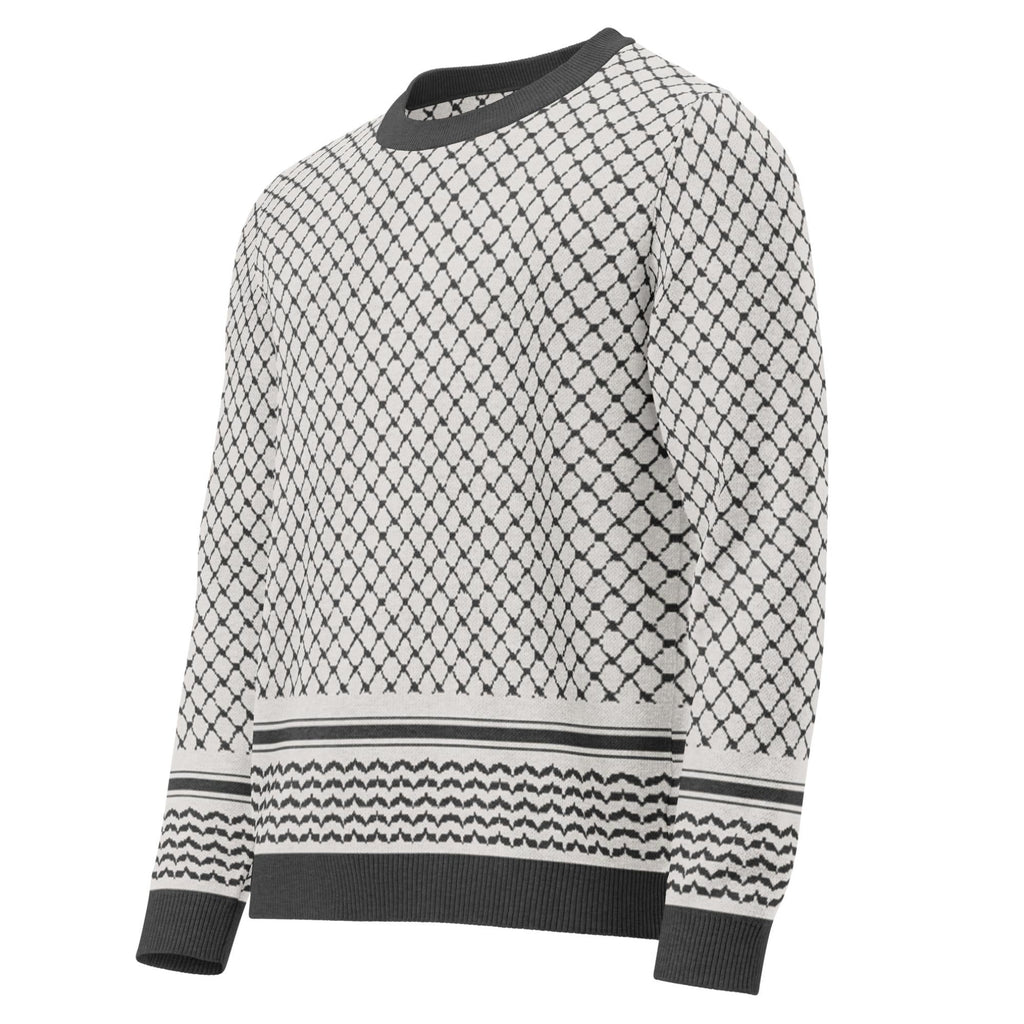 Palestine Keffiyeh Classic Fit Knitted Crew Neck Sweater - Knitwear