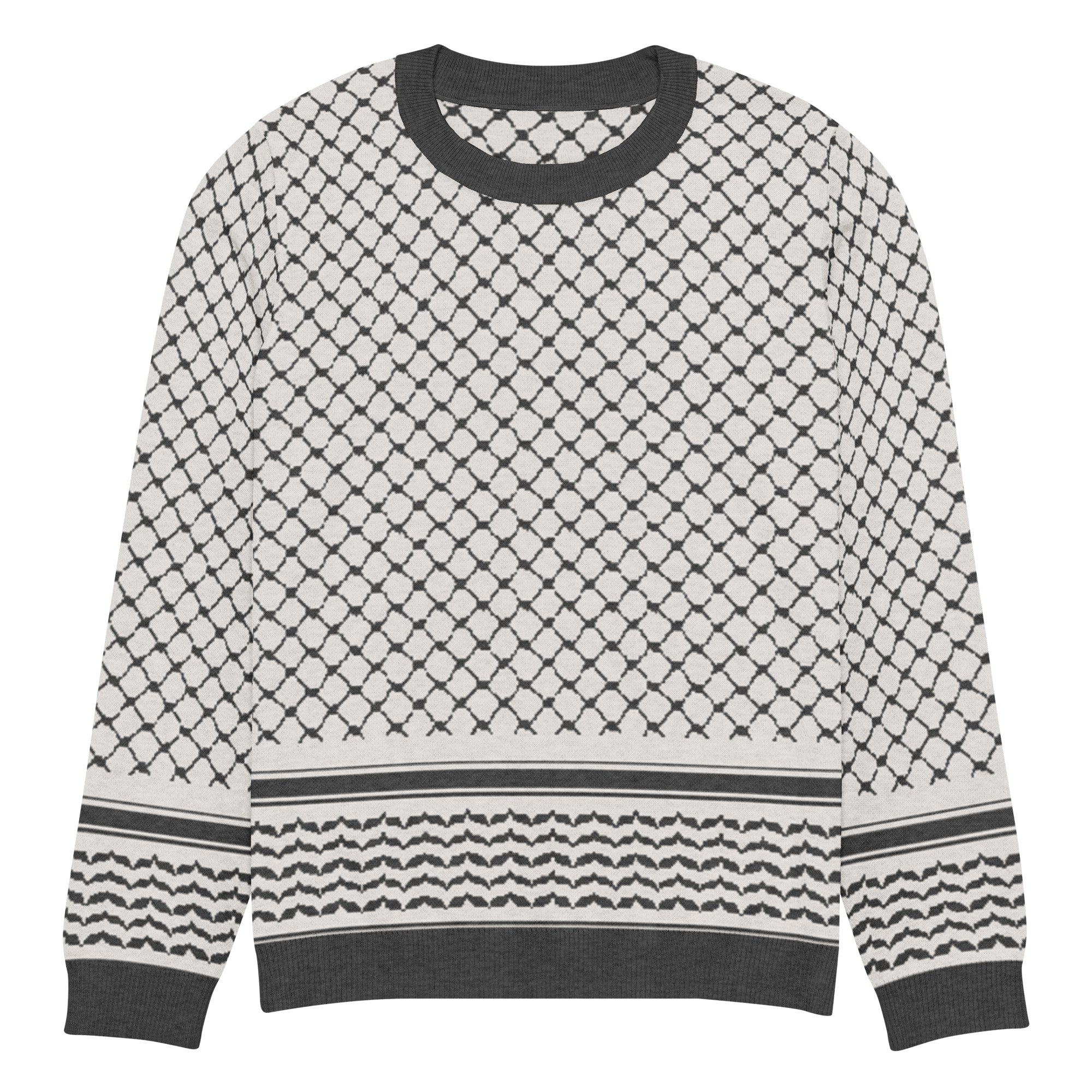 Palestine Keffiyeh Classic Fit Knitted Crew Neck Sweater - S - Knitwear