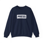 Palestine PRESS Crewneck Sweatshirt - S / Navy