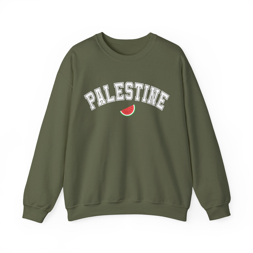 Palestine Varsity Crewneck Sweatshirt - S / Military Green