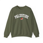 Palestine Varsity Crewneck Sweatshirt - S / Military Green