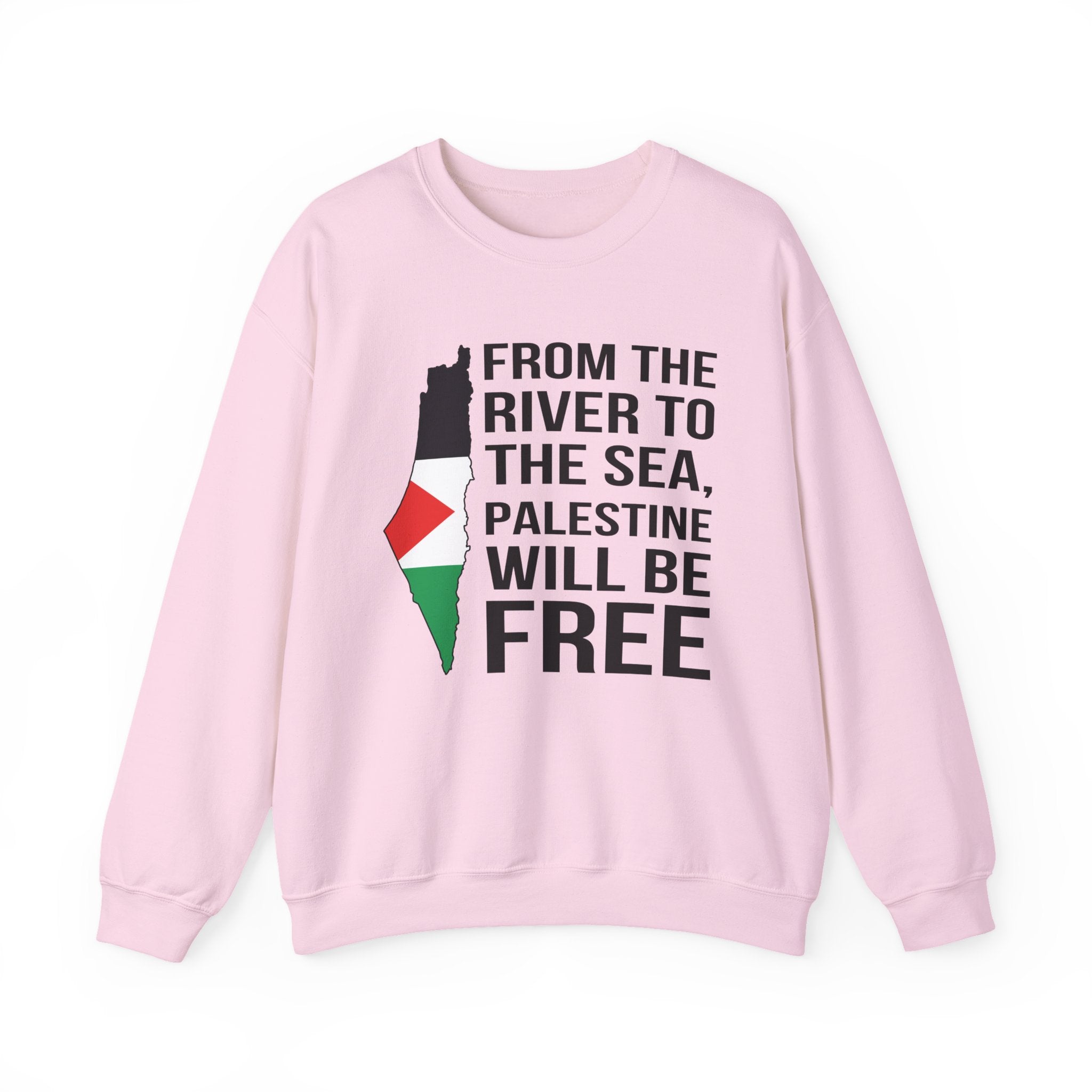 Palestinian Freedom Crewneck Sweatshirt - S / Light Pink