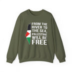 Palestinian Freedom Crewneck Sweatshirt - S / Military Green