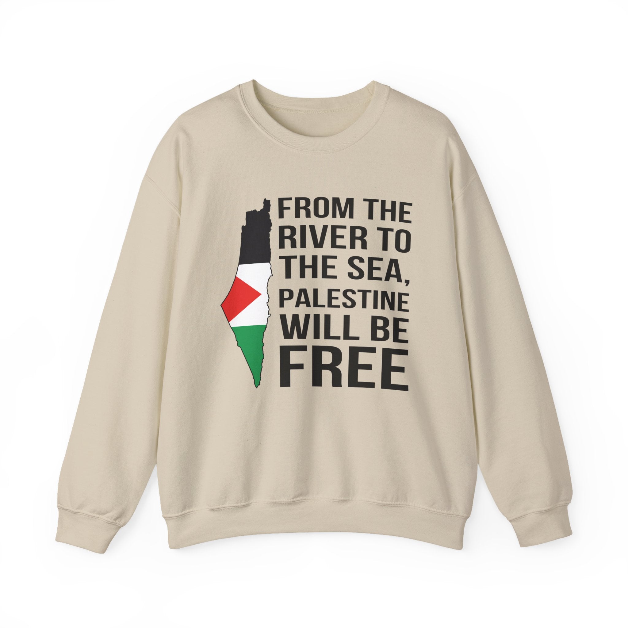 Palestinian Freedom Crewneck Sweatshirt - S / Sand