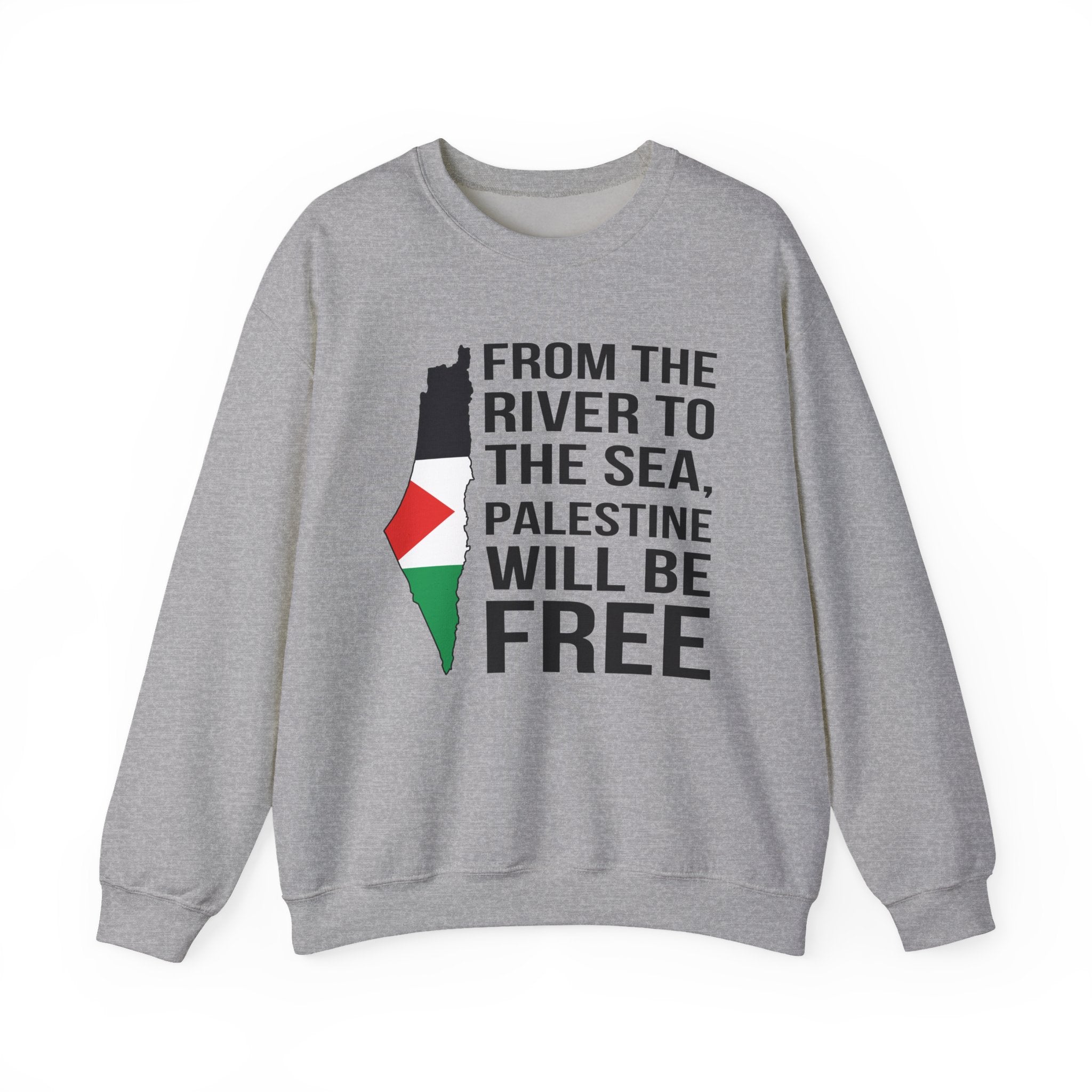 Palestinian Freedom Crewneck Sweatshirt - S / Sport Grey