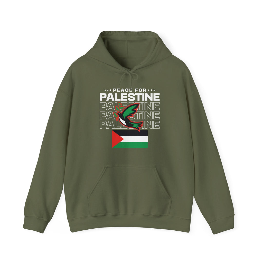 Peace for Palestine Classic Hoodie - Military Green / S