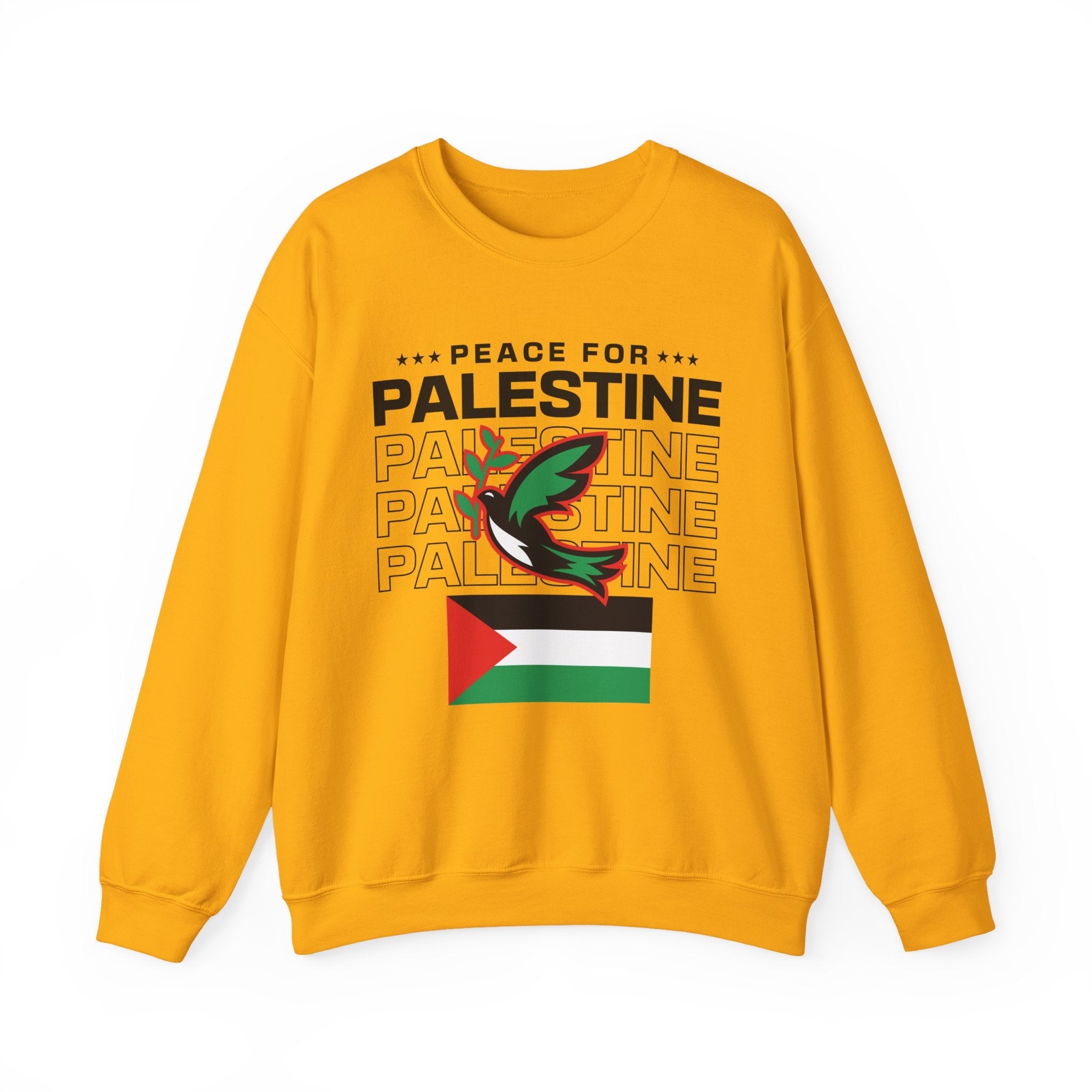 Peace for Palestine Crewneck Sweatshirt - S / Gold