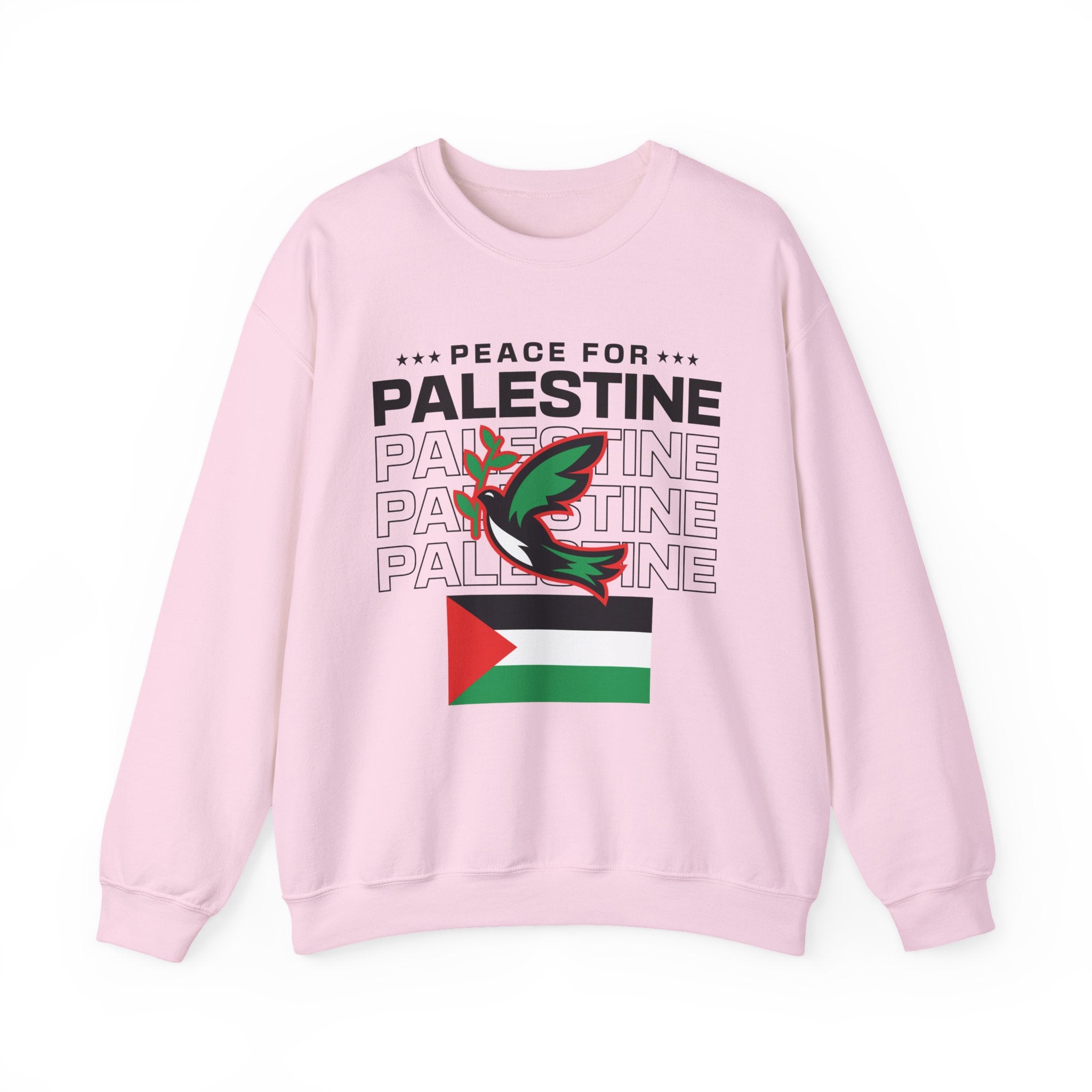 Peace for Palestine Crewneck Sweatshirt - S / Light Pink
