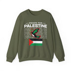Peace for Palestine Crewneck Sweatshirt - S / Military Green