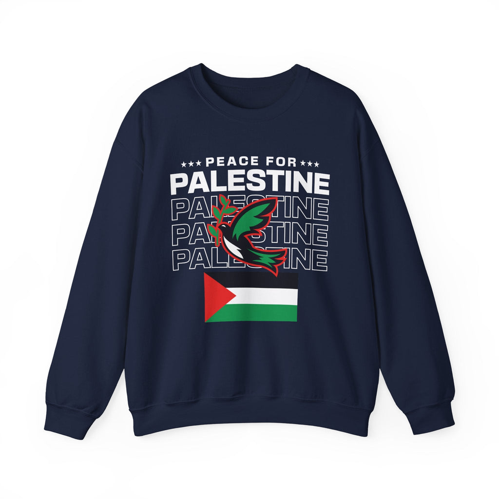 Peace for Palestine Crewneck Sweatshirt - S / Navy