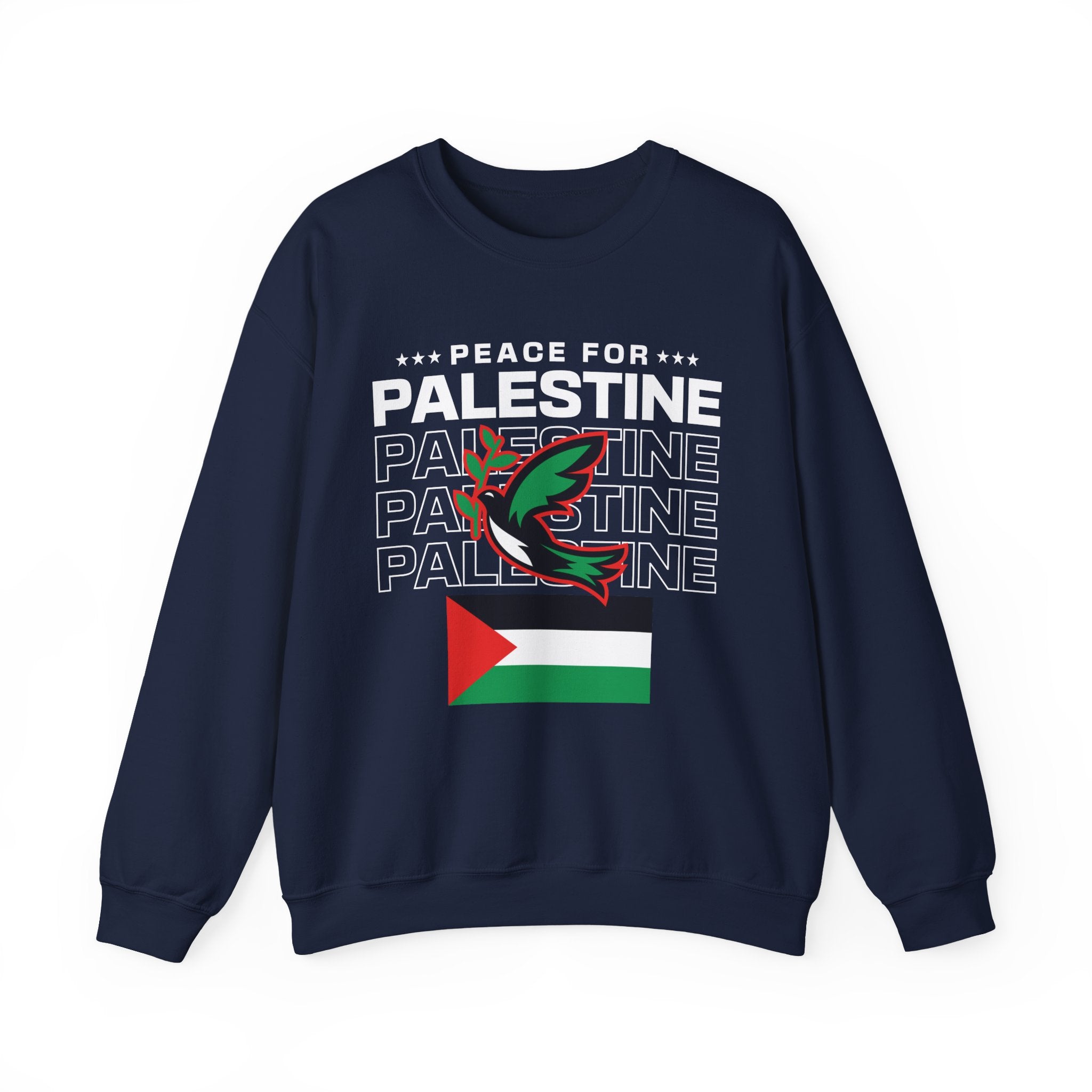 Peace for Palestine Crewneck Sweatshirt - S / Navy