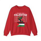 Peace for Palestine Crewneck Sweatshirt - S / Red