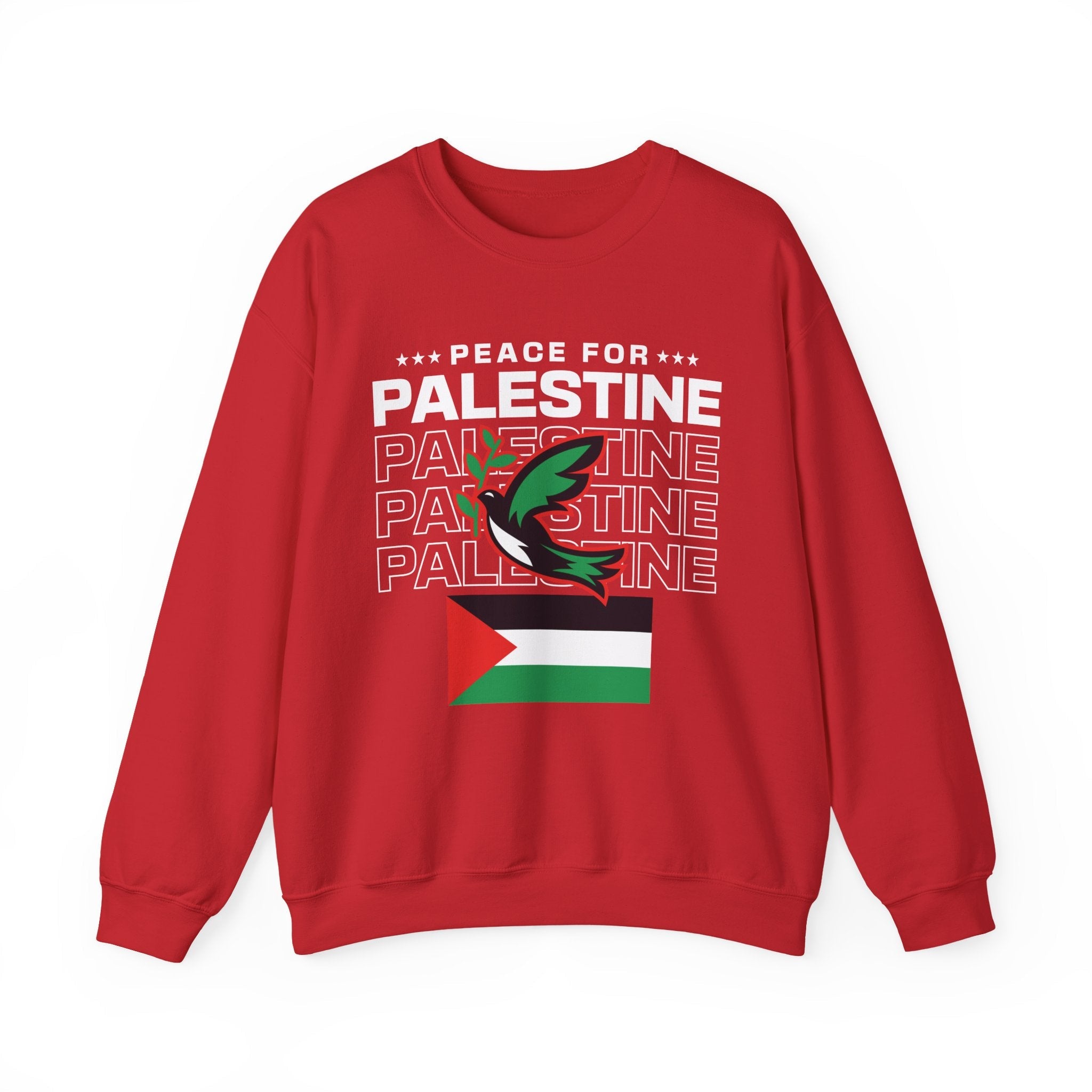 Peace for Palestine Crewneck Sweatshirt - S / Red