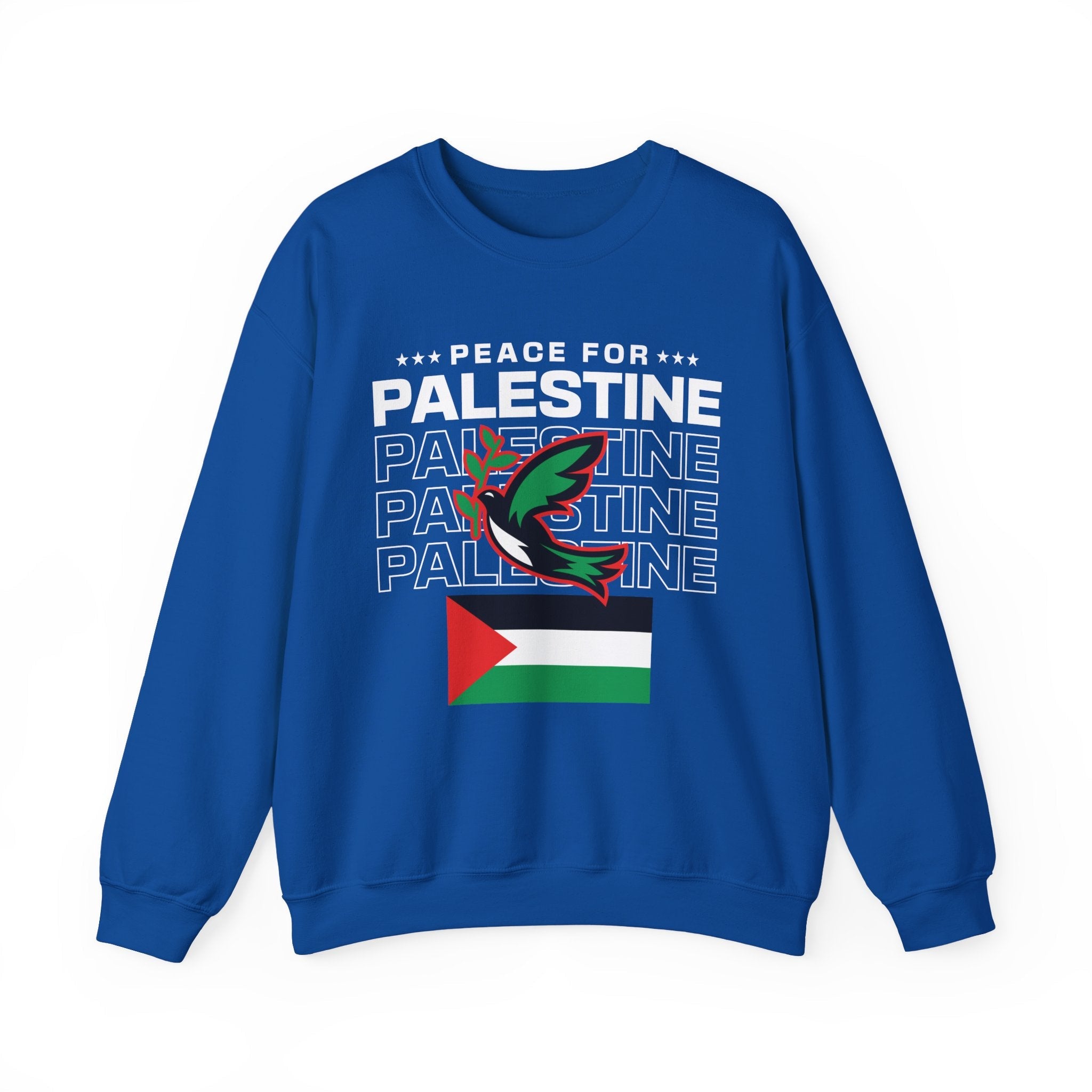 Peace for Palestine Crewneck Sweatshirt - S / Royal