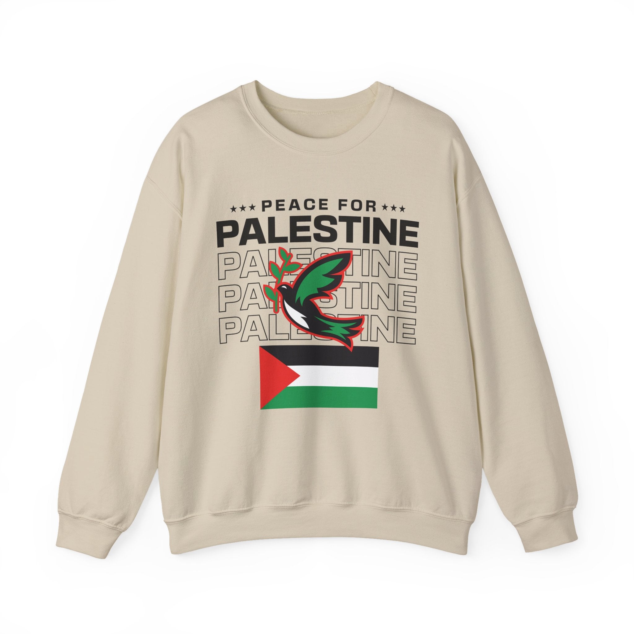 Peace for Palestine Crewneck Sweatshirt - S / Sand