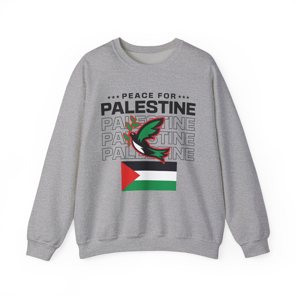 Peace for Palestine Crewneck Sweatshirt - S / Sport Grey
