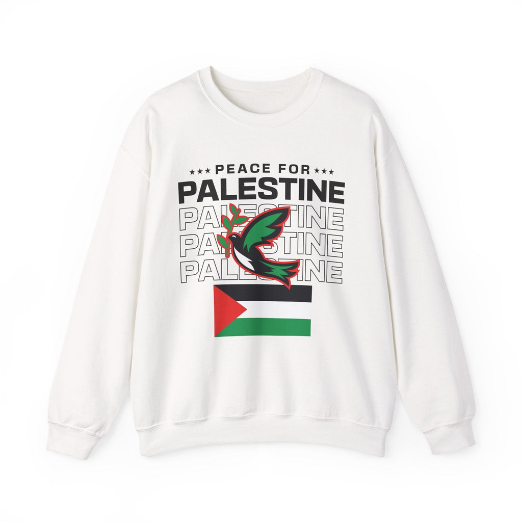 Peace for Palestine Crewneck Sweatshirt - S / White