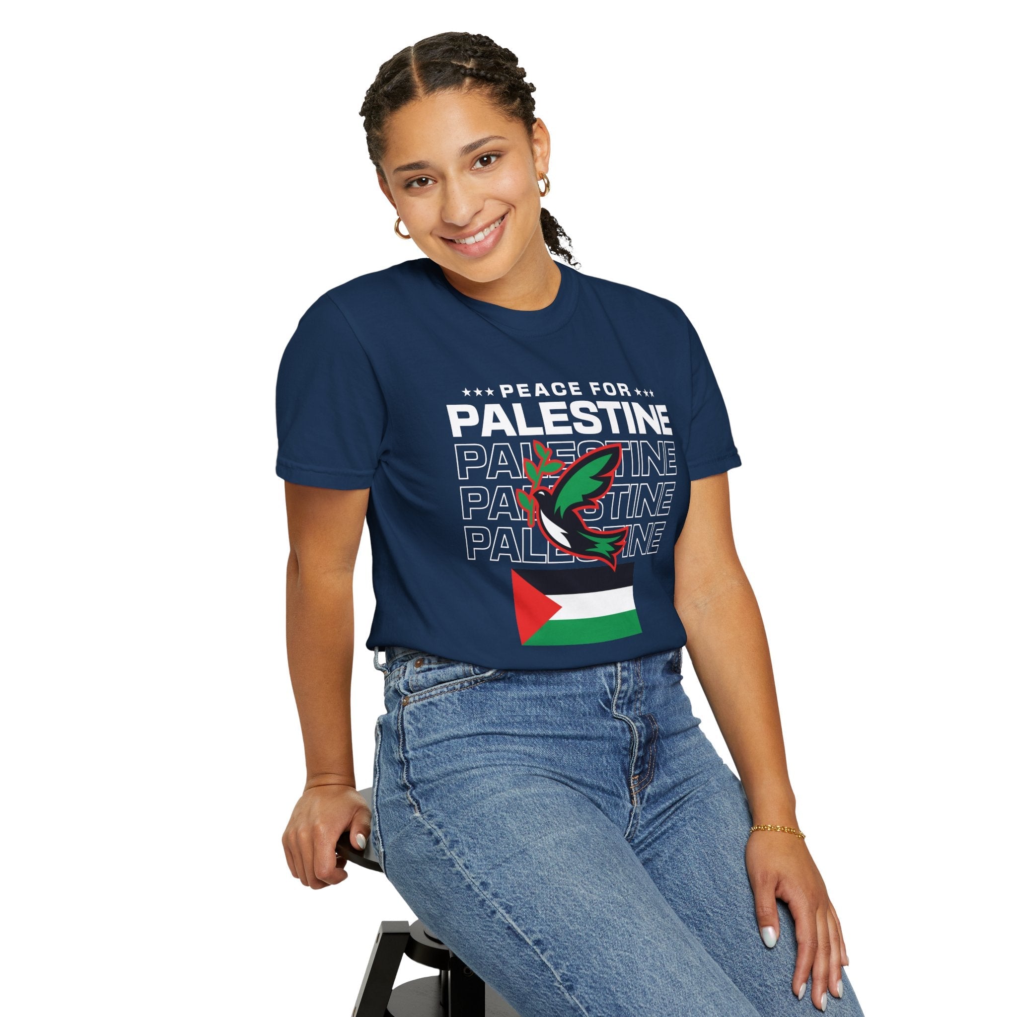 Peace for Palestine Unisex Garment-Dyed T-Shirt