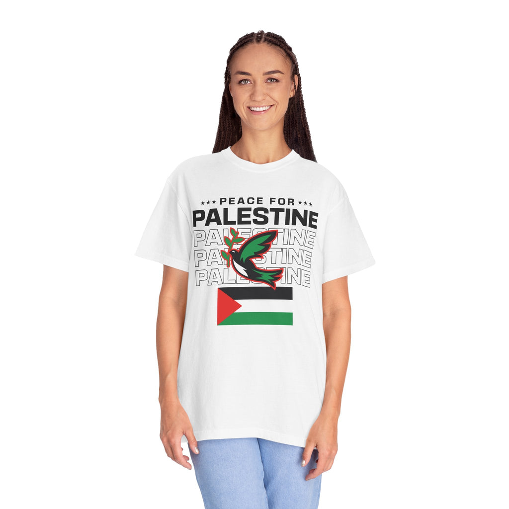 Peace for Palestine Unisex Garment-Dyed T-Shirt