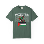 Peace for Palestine Unisex Garment-Dyed T-Shirt - Blue Spruce / S