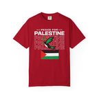 Peace for Palestine Unisex Garment-Dyed T-Shirt - Red / S