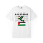 Peace for Palestine Unisex Garment-Dyed T-Shirt - White / S