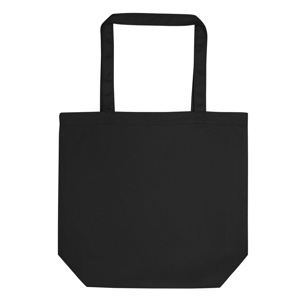 Black tote bag on a white background