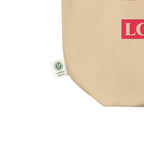 A beige product with a part of the isekai design is visible, and an organic certification tag on a white background