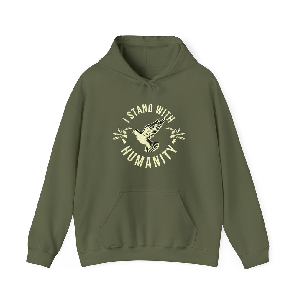 I Stand With Humanity Classic Hoodie - Military Green / S