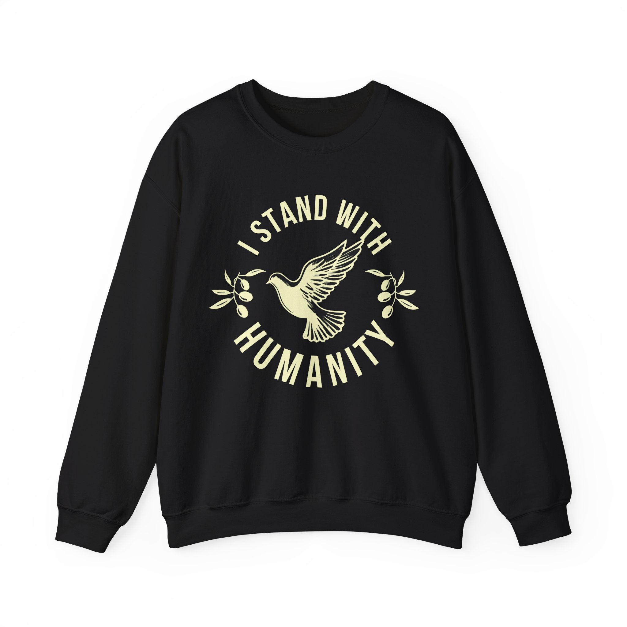 I Stand With Humanity Crewneck Sweatshirt - S / Black